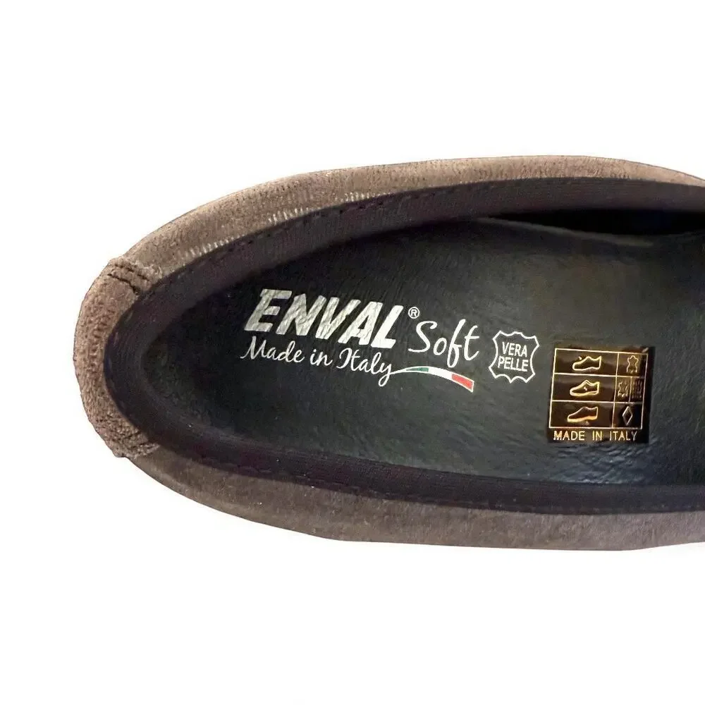 Enval Italian Leather Gray Suede Slip On Wedges - Size 41 | 10